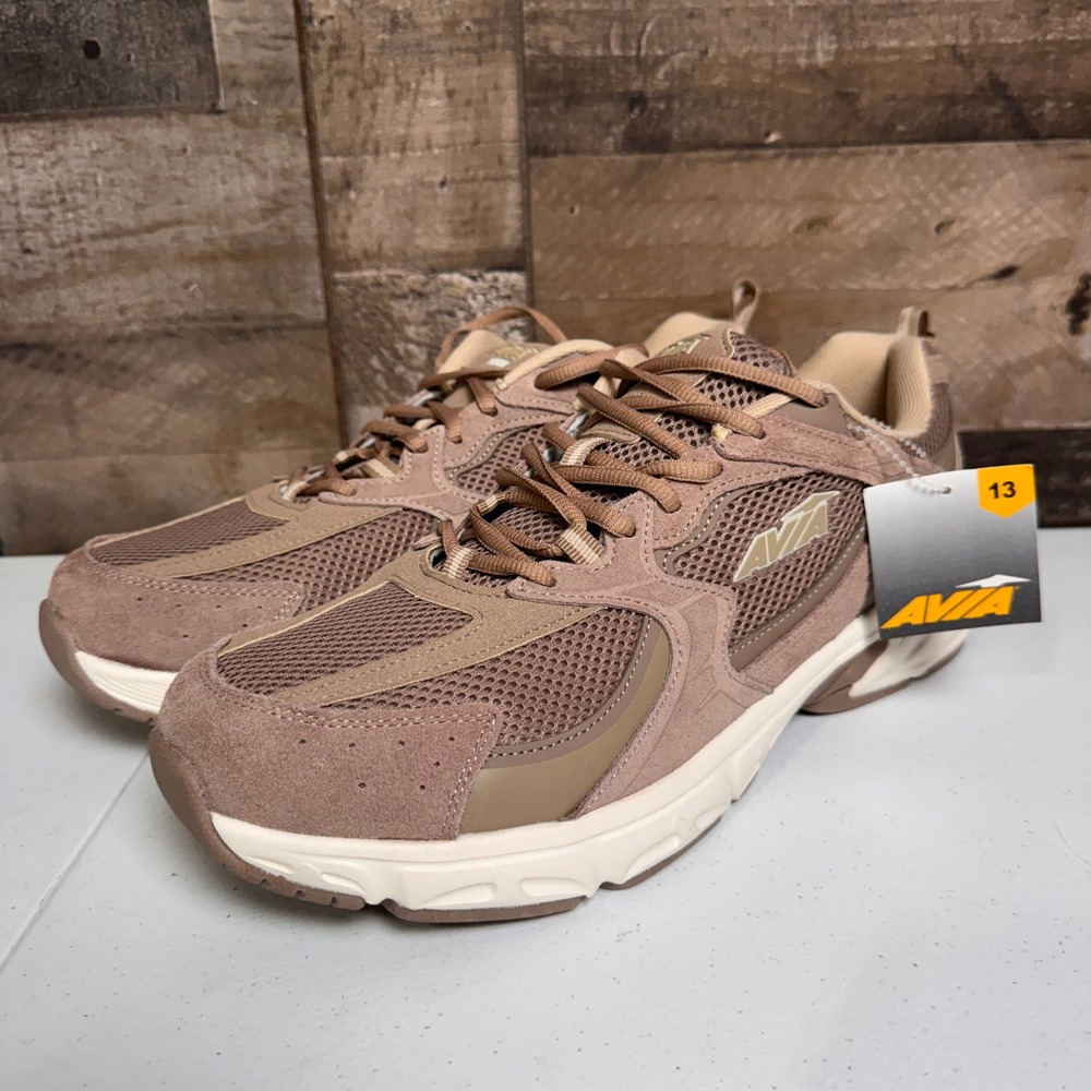 Avia 5000 Shoes Mens Size 13 Brown Leather Mesh Sneakers Walking Lace Up NEW - Picture 2 of 11